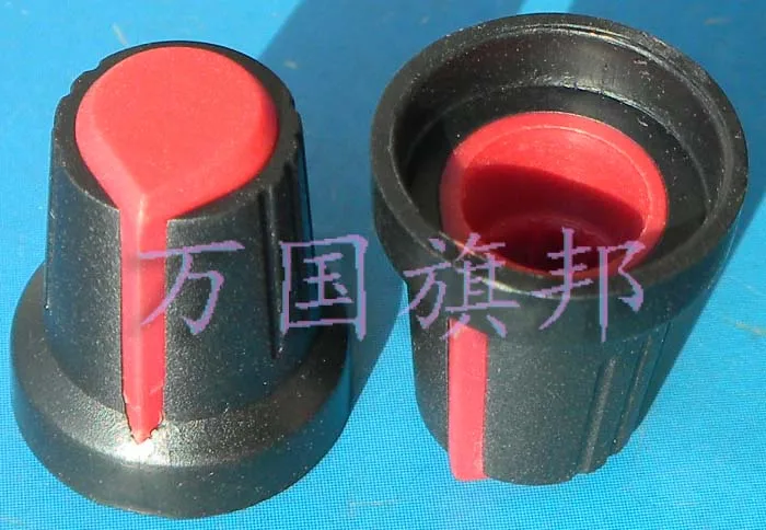 

Free Delivery. Environmental protection plastic potentiometer knob high 17 mm diameter 15 mm red black and red