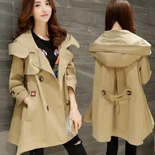 Maternity autumn outerwear casual plus size with a hood spring and autumn clothing trench maternity medium