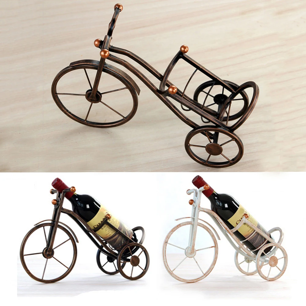 

Creative Iron Wine Rack Tricycle Shaped Iron Wine Holder Home Living Room Decoration Kitcken Desk Decor Party Events Supplies