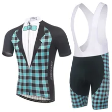 Велоспорт комплект Для мужчин летние шорты рукавом и нагрудник Шорты для женщин cos зеленый черный костюм узор Велосипедный спорт комплект анти-пот MTB велосипеда джерси Ciclismo