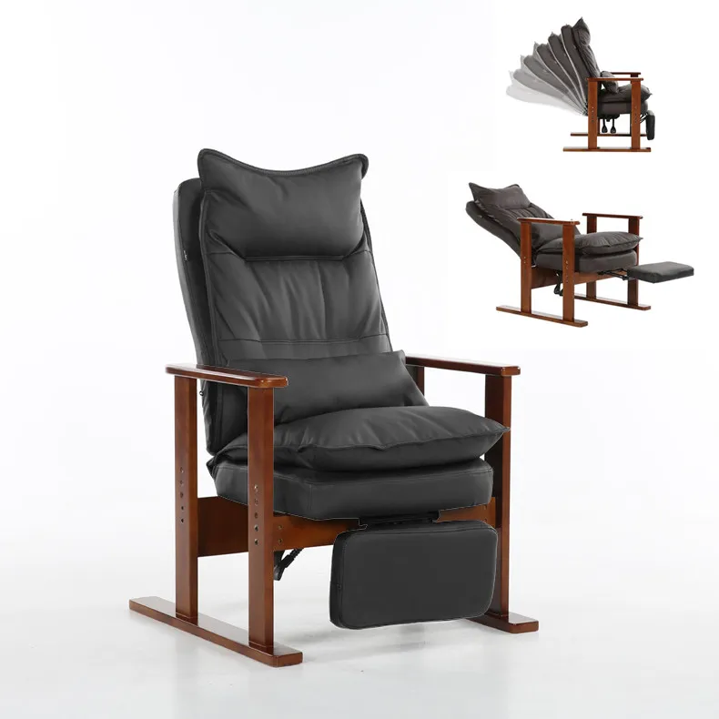 Мягкое кресло коричневого цвета с деревянными ножками, современное кресло для отдыха, мебель для гостиной, откидное кресло