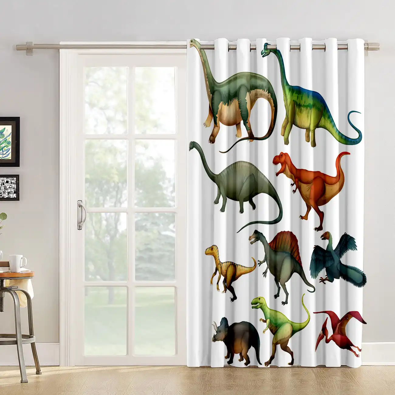 cocohouse cortinas de tela para ninos diferentes tipos de dinosaurios cortinas de habitacion ventanas grandes sala de estar bano decoracion