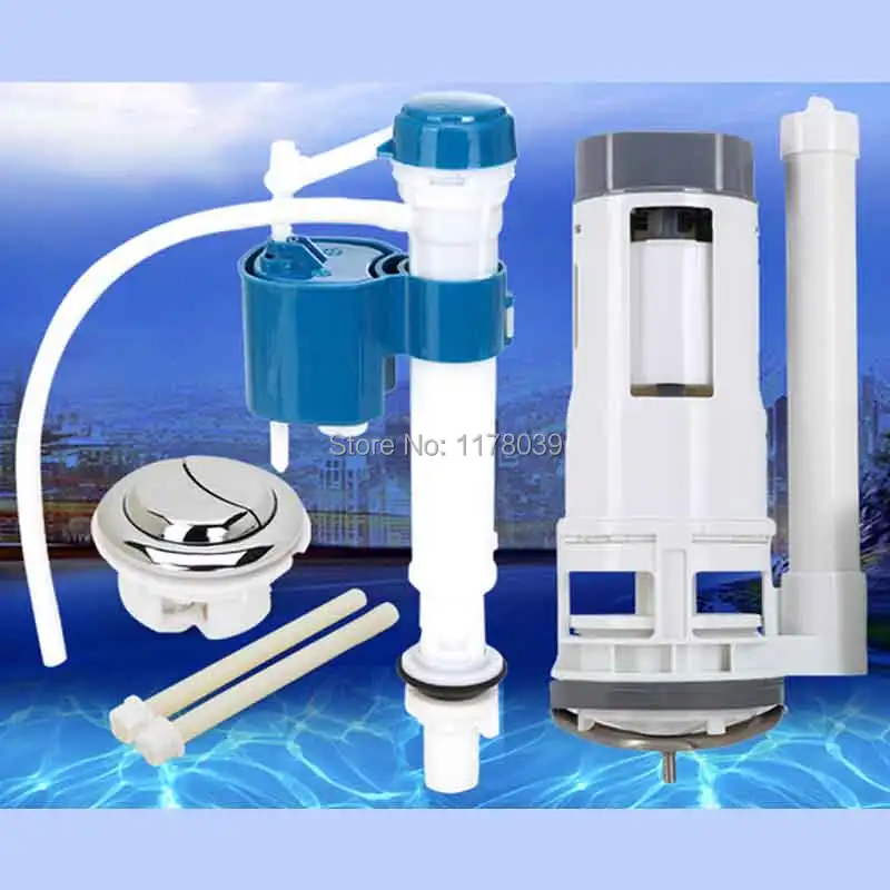 18cm One Piece Toilet Flush Valves + Filling Valve + 5.8cm Toilet Push