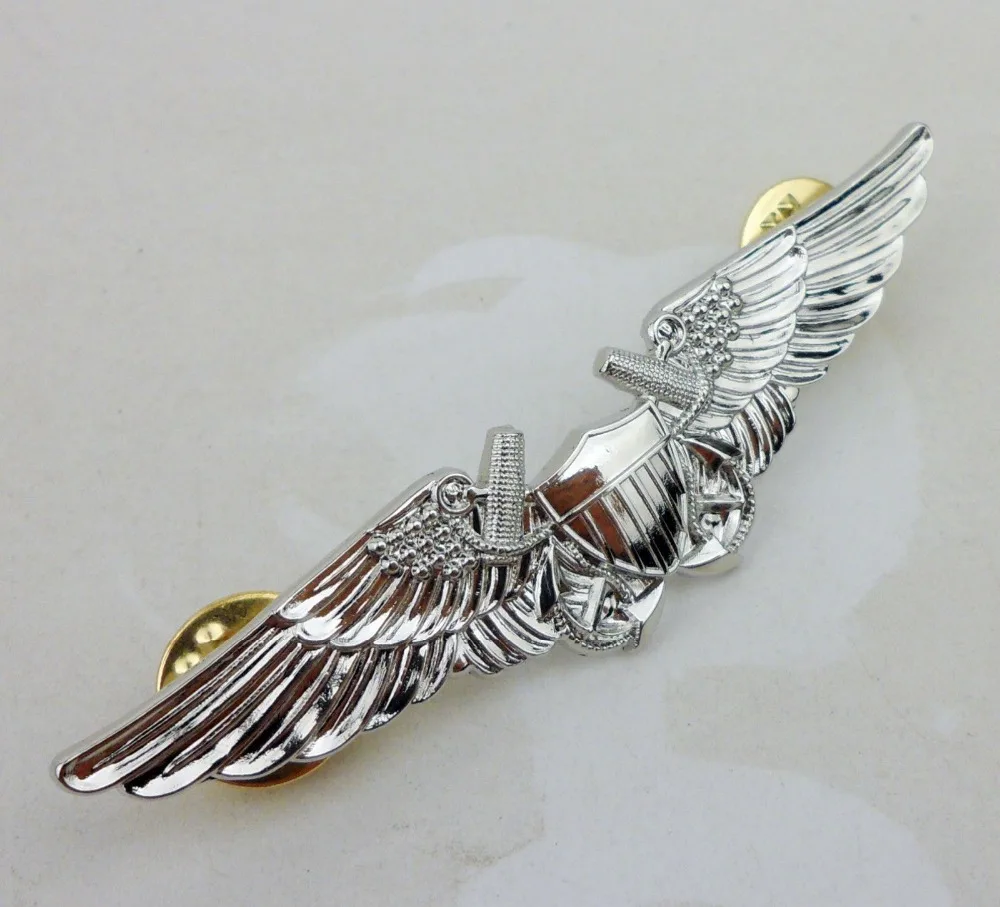 США морской пехоты авиации сотрудник Pilot Wing значок на булавке Insignia серебряные