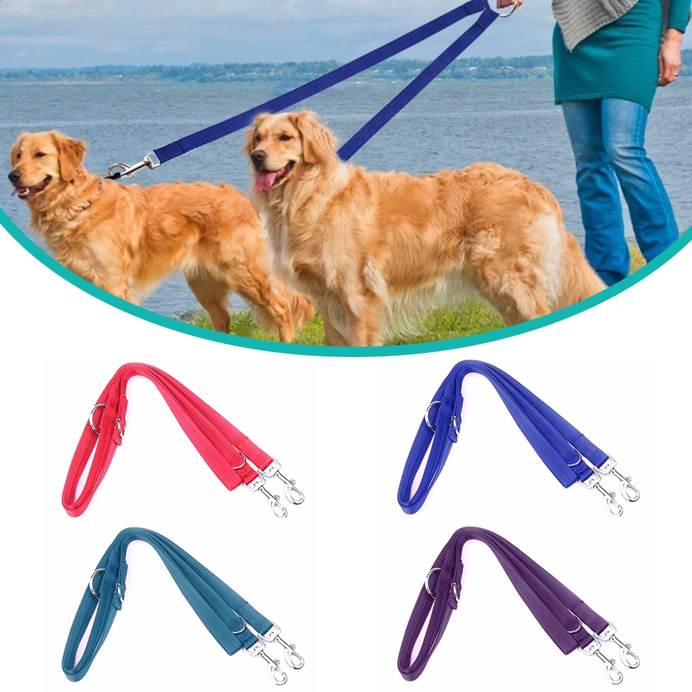 

Double Dog Coupler Twin Lead 2 Way For Two Pet Dogs Safety Walking Leash Chain