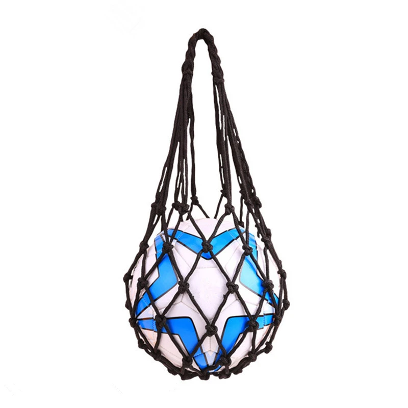 Weaving Nylon Net Bag Ball Carrying Mesh Net Bag Sports Portable Equipment Football Balls Volleyball Ball Net Bag - Цвет: Черный