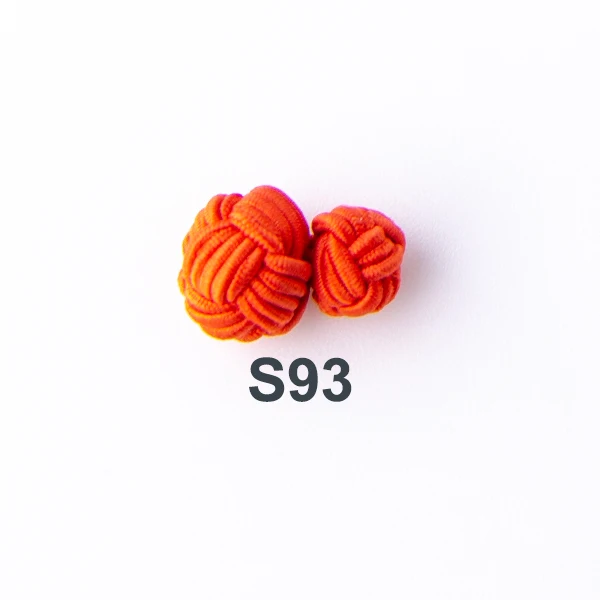 Модные 30 цветов шелковые Узлы запонки ручной работы двойной веревки мяч эластичные запонки Швейные Кнопки Бизнес День рождения подарок - Окраска металла: S93