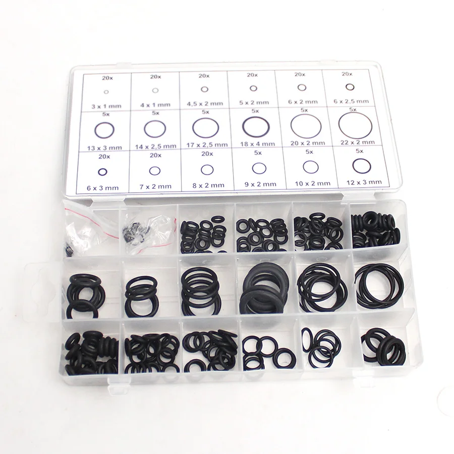 2016 Rubber 225 Pcs 6 Sizes Kit Air Conditioning HNBR O Rings Car Auto