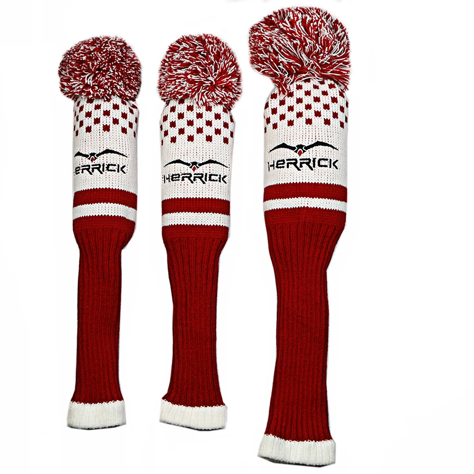 3 قطعة/المجموعة الصوف حك نوادي الجولف الممر السالك Headcovers جولف حماية يغطي 3 الألوان لتختار شحن مجاني