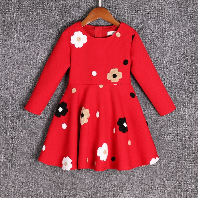  Brand fashion Family Matching outfits baby girls Clothes long sleeves flower dress family look Moth