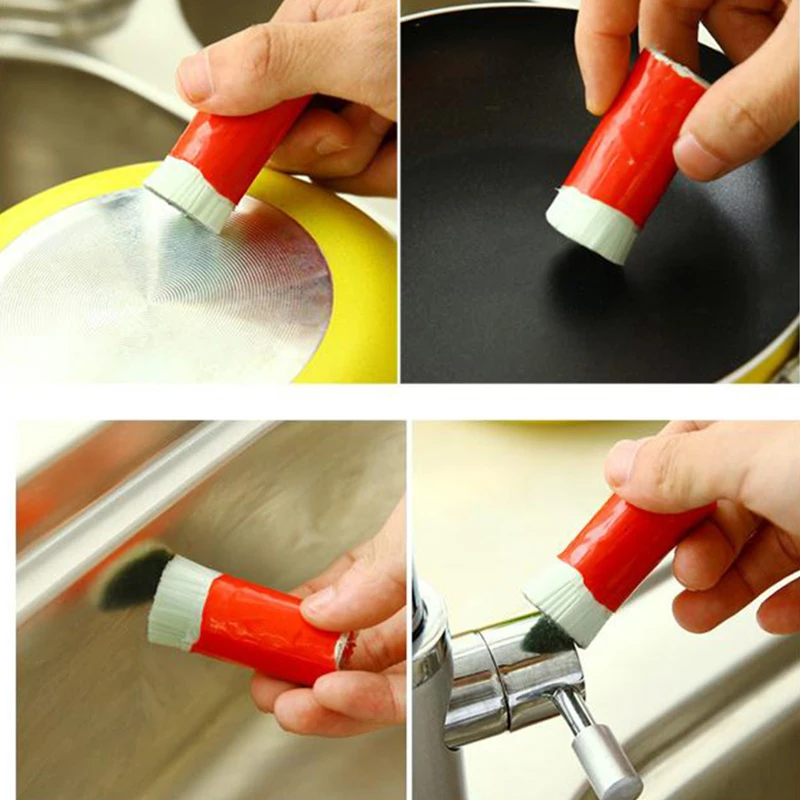 1 шт волшебная металлическая щетка для удаления ржавчины из нержавеющей стали, чистящее средство, щетка для мытья, полезные кухонные инструменты, случайный цвет