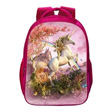 2017 Hot Oxford 16 Inches Printing Animal Beautiful Horse Kids Baby School Bags for Teenagers Girls