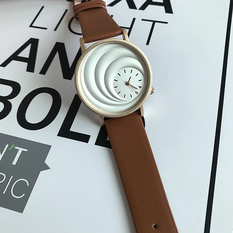 Unique design of three-dimensional vortex dial quartz watch Unique design of three-dimensional vortex dial quartz watch