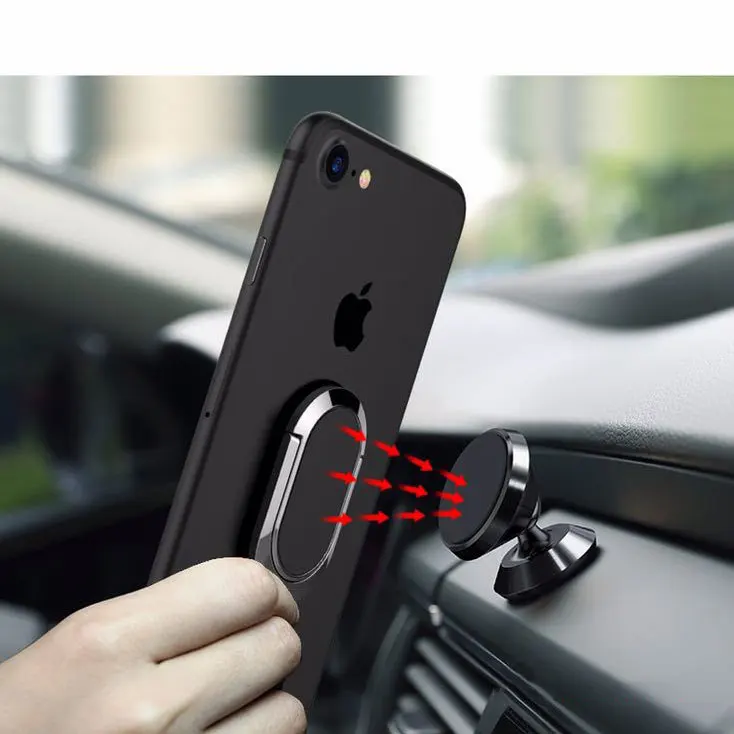 Holder Universal Mobile Phone Ring Metal magnetic Finger Grip Stand Stent Bracket For IPhone Samsung Car Mount