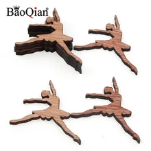 15 шт. деревянных балетных девушек из дерева DIY ремесла фестиваль домашнего ремесла украшения Висячие украшения 50x37 мм