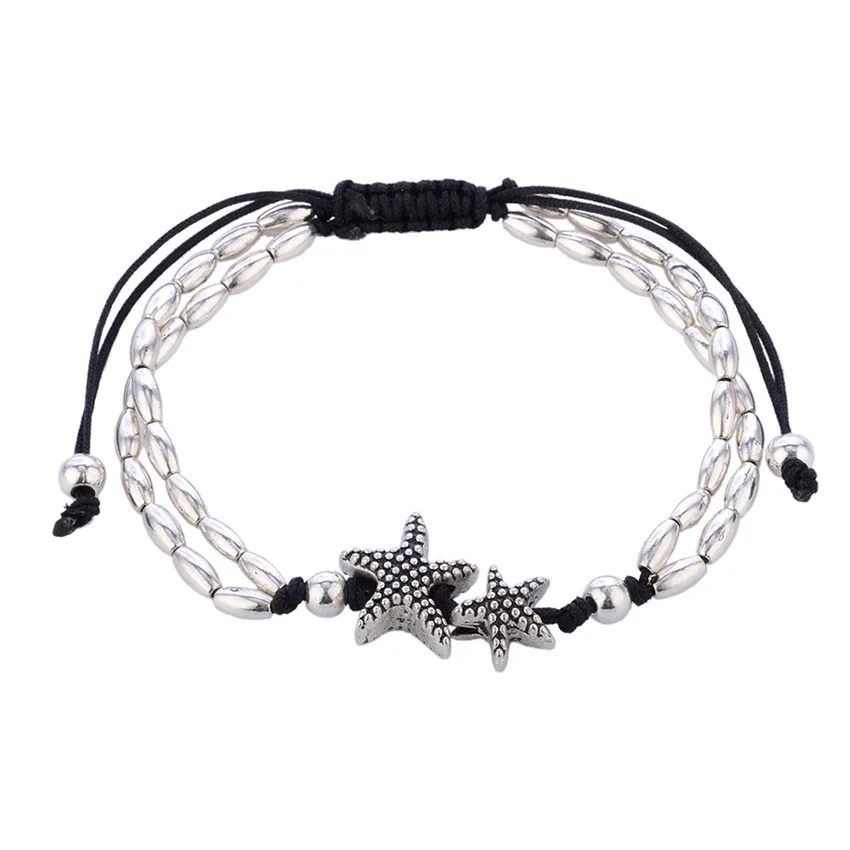 Женский браслет в стиле бохо ретро с морскими звездами|silver foot chain|women ankle braceletankle