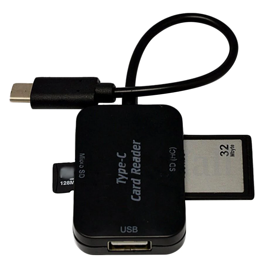 Тип USB c USB 2.0 концентратор SD TF картридер OTG адаптер для MacBook 12 дюймов черный