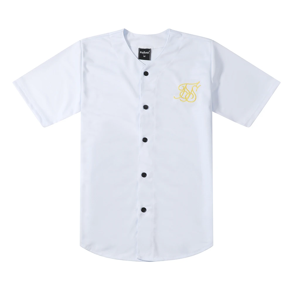 Летняя мужская уличная хип-хоп футболка, Sik Silk вышитая бейсбольная Футболка из джерси, Мужская модная футболка, рубашки черного и белого цвета