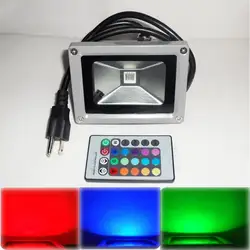 MARSWAL светодио дный LED AC110V-220V водостойкий Вт 10 Вт RGB 16 цветов светодио дный Светодиодный прожектор с США или ЕС штекер + 24 клавиши пульт