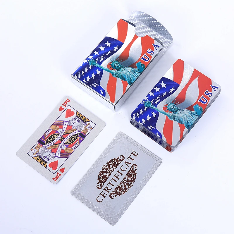 

USA Style Waterproof Gold Playing Cards PVC Plastic Card Collection Creative Gift Card Game Durable Plastic Poker Cards