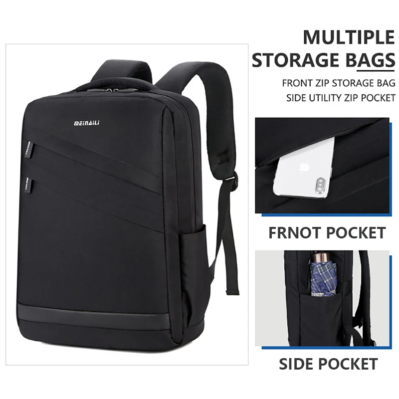  Business Laptop Backpack 14 15.6 inch Fashion Men Travel Back Pack Multifunction Nylon School Black