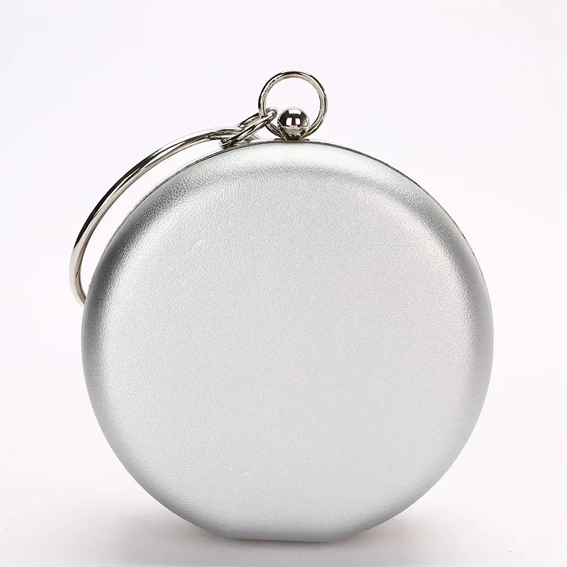 

2019 New Arrival PU Leather Round Evening Clutch Bags High Quality Handmade Party Wedding Mini Chic Chain Crossbody Bags Casket