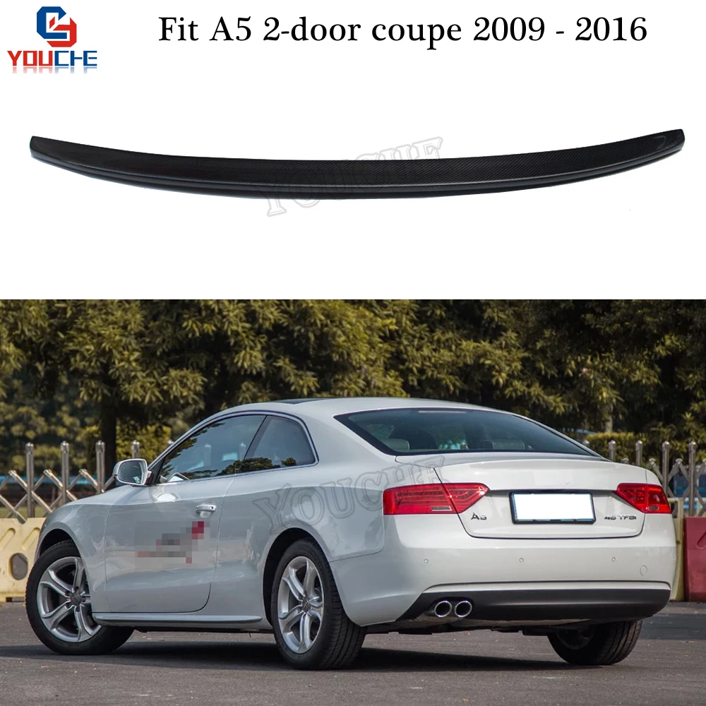 S5 Style Carbon Fiber Rear Spoiler Trunk Wing For Audi A5 2009 2016 2