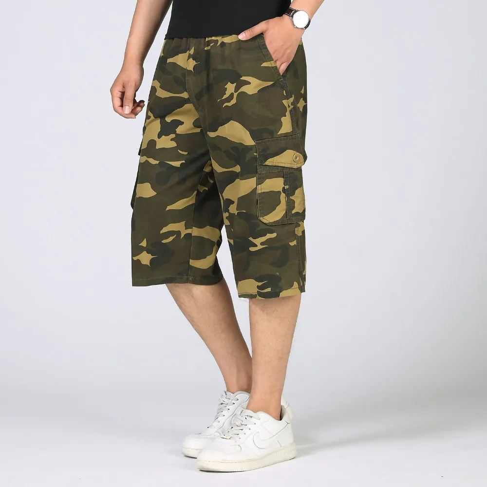 New Summer Men Shorts Fashion  Military Camouflage Cargo Shorts Mens Casual Loose Plus Size 5XL Cotton Shorts Suit For 55-115 Kg