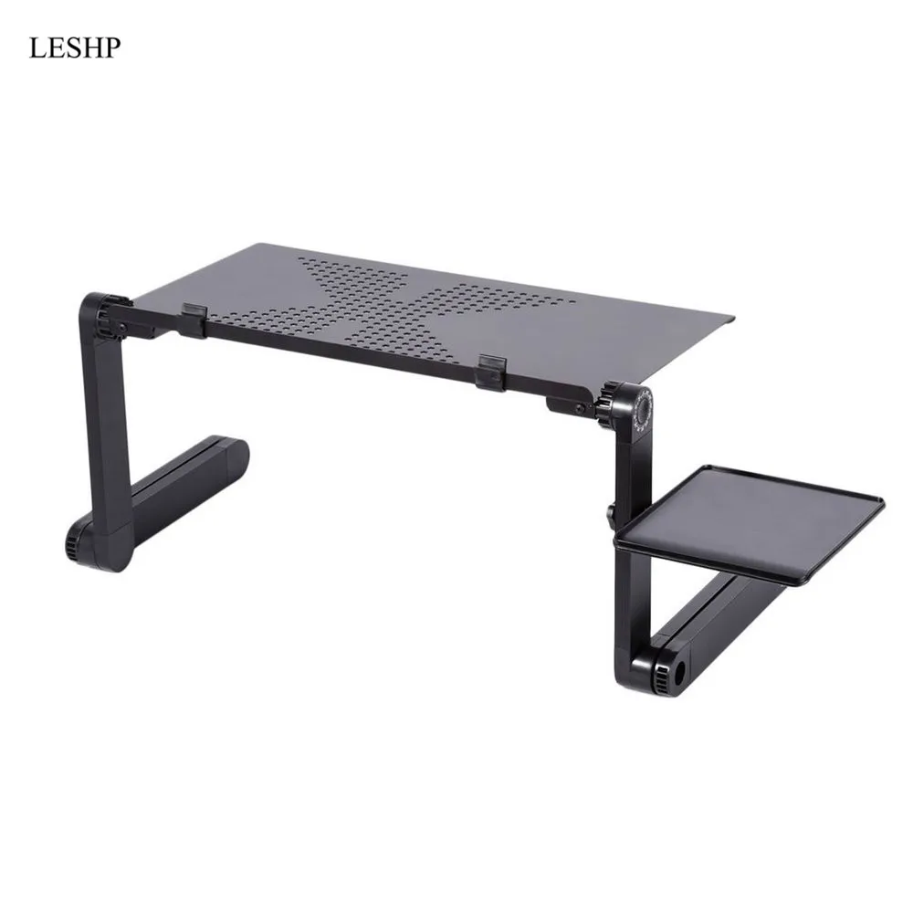LESHP طاولة كمبيوتر محمول قابلة للتعديل للطي مكتب للحاسوب شخصي محمول جبل ل أريكة تتحول لسرير طاولة كمبيوتر محمول مع مجلس الماوس دفتر الجدول