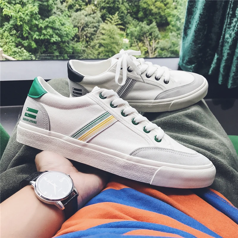 

Ins super fire shoes men's port wind canvas shoes Korean version of the wild casual shoes trend summer