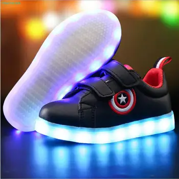 

New children Glowing sneakers Led luminous Shoes For Boys girls Fashion Light Up Casual kids 7 Colors USB charge simulation sole