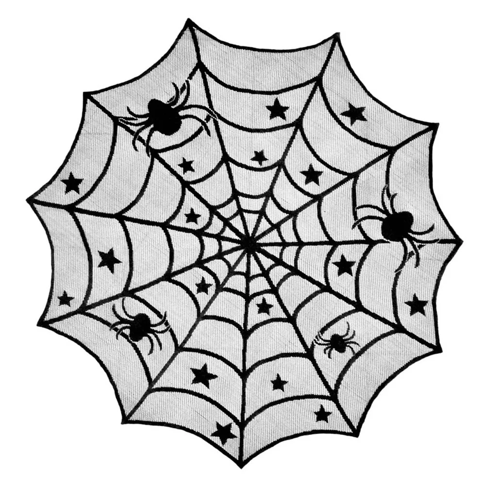 

Newly Spider Web Cobweb Table Cloth Cover Lace Decoration Durable For Halloween Party Home TE889