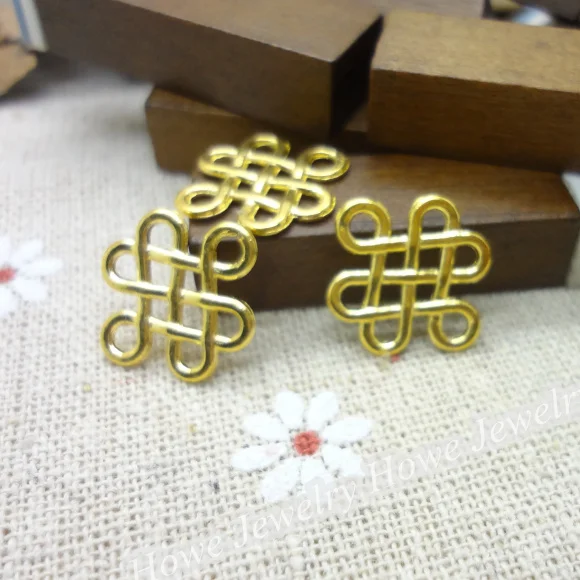 

Wholesale 150 PCS Vintage Charms Chinese knot Pendant Gold-color Fit Bracelets Necklace DIY Metal Jewelry Making