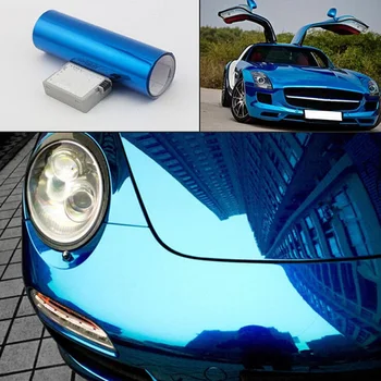 

Car Body Air-Channel Release Technology Waterproof Stretchable Chrome Wrap Vinyl Film DIY Decor With Size 1.52x15m/60''x590''