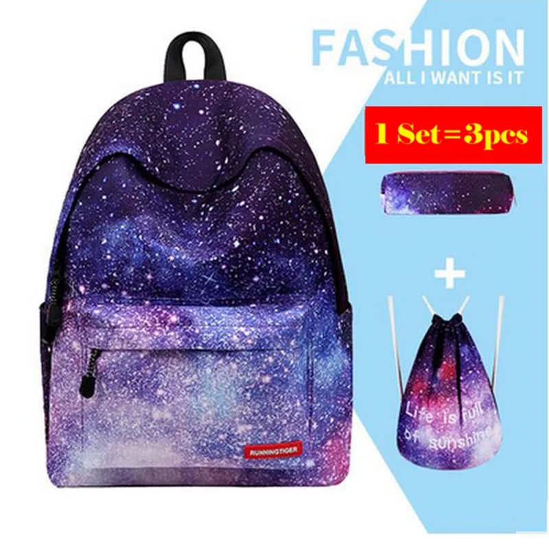

teenage girls Backpacks School Bag Stars Universe Space Printing Backpack Bag Men Boys Travel Gift Kids Bagpacks Mochila