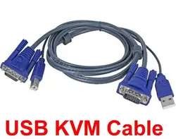 Kvm-переключатель кабеля 2-в-1 15-Булавки Стандартный VGA SVGA USB 2.0 шт. Мониторы кабель