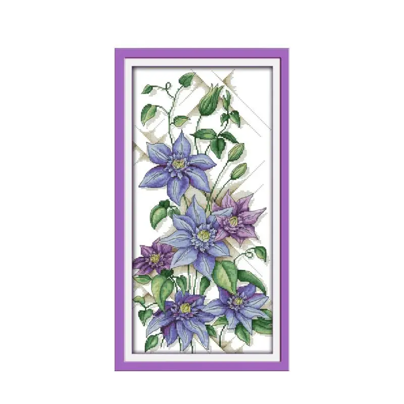 Joy Sunday фиолетовые цветы 11CT 14CT подсчет Рукоделие Вышивка крестом красивые