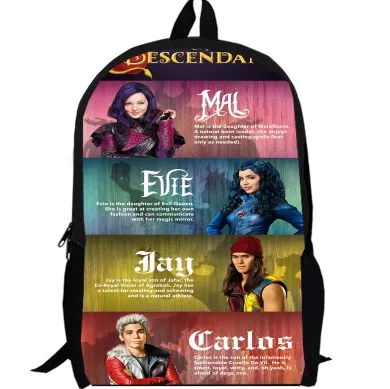 15 дюймов ТВ шоу мал Карлос Эви Джей рюкзак двойной слой индивидуальный заказ для женщин мужчин сумка детей аниме школьные сумки - Цвет: 2