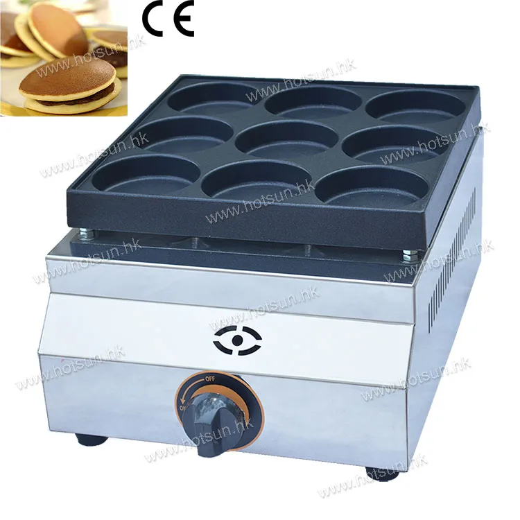 

Commercial Non-stick LPG Gas 9pcs 7.9cm Pancake Dorayaki Iron Maker Baker Machine