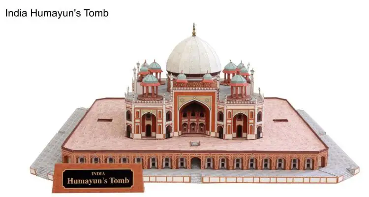 3D бумажная модель мировой классической архитектуры, храм хумайонг, Индия (diy)