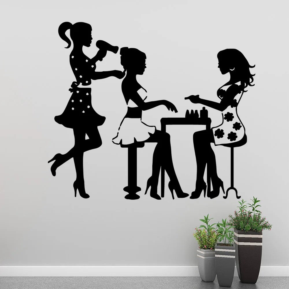 

Modern beauty salon Wall Sticker Pvc Removable Living Room Children Room Art Mural