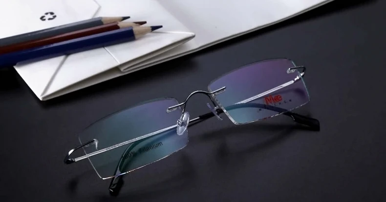 Meeshow бренд дизайн без оправы очки 100% чистый титан Классическая оправа с случае глаз очки на заказ MR-8 myoptics объектив