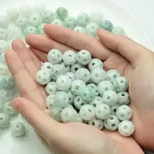 30 шт натуральный сорт Зеленый жадеит нефрит уникальный счастливый свободный бисер