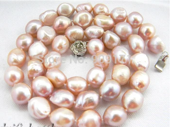

Free Shipping>>18'' 10mm baroque Lavender freshwater pearl necklace