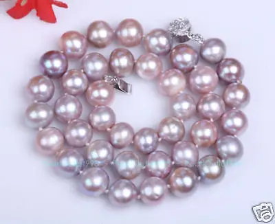 

ddh001523 ROUND PURPLE FRESHWATER PEARL NECKLACE 10-11
