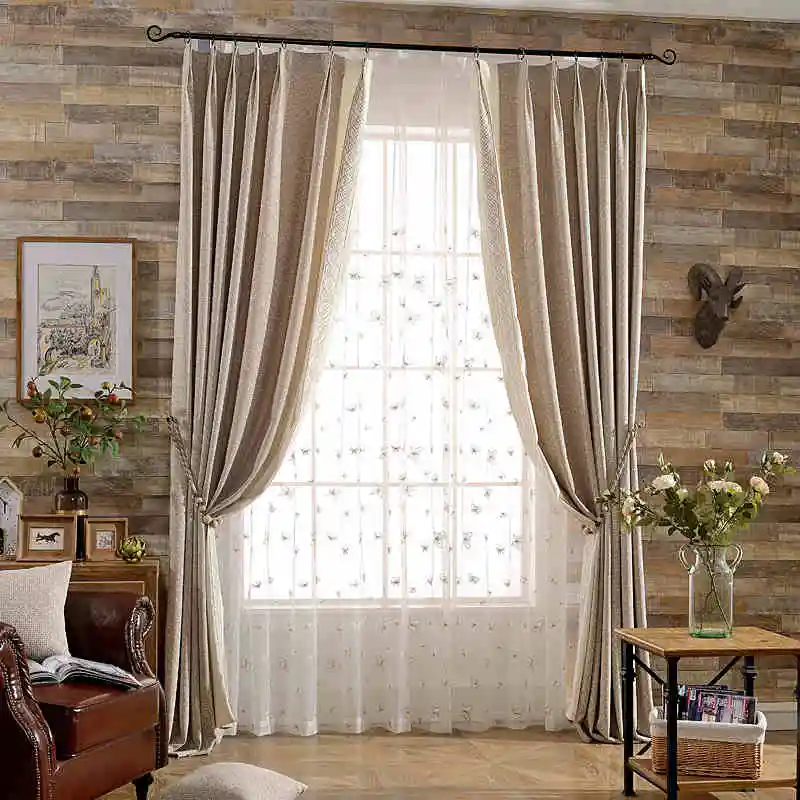 Acheter Brodé Coton Lin Rideaux Et Tulle Chambre À Coucher Blackout ... Acheter Brodé Coton Lin Rideaux Et Tulle Chambre À Coucher Blackout ...