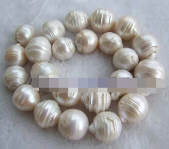 

Jewelry 00420 Natural Big 14-20mm White With Whorl Nucleate Fresh Water Pearl Beads