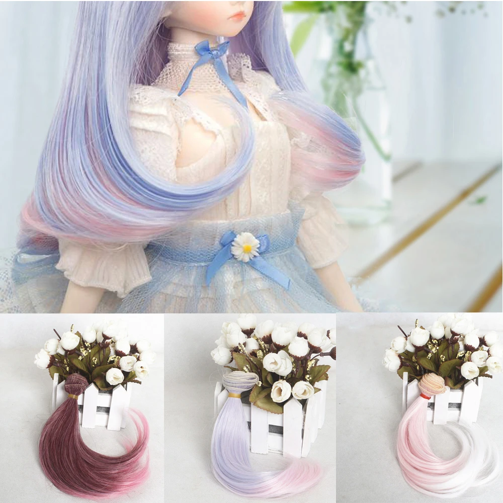 Fashion 15100cm DIY Mini Tresses Doll Wig High-Temperature Material Straight Hair Wig For BJD High-Temperature Doll Accessories (1)