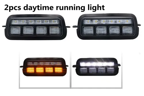 Для Лада Нива 4X4 1995-светодиодный DRL фары с ходовым поворотным сигналом PMMA/ABS пластик функциональные аксессуары Тюнинг Автомобиля - Цвет: light