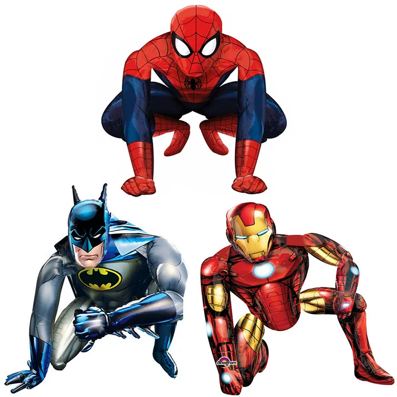 Большой 3D русалок гладить Бэтмен Человек-паук Единорог Фольга шары Мстители супер герой шарики для День Рождения вечерние украшения